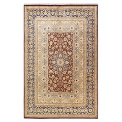 One-of-a-kind Hand Knotted Wool Mogul Red Area Rug