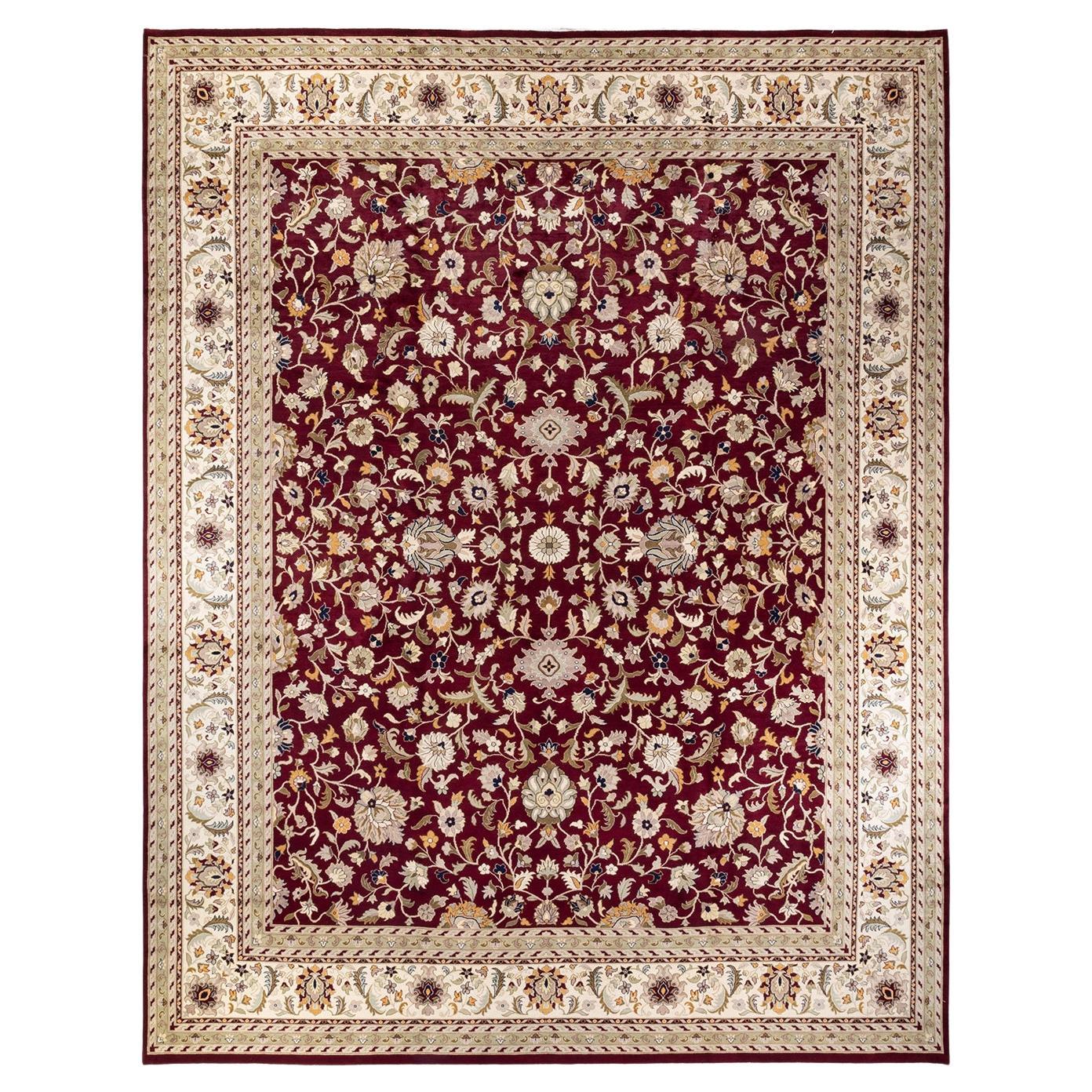 One-of-a-kind Hand Knotted Wool Mogul Red Area Rug