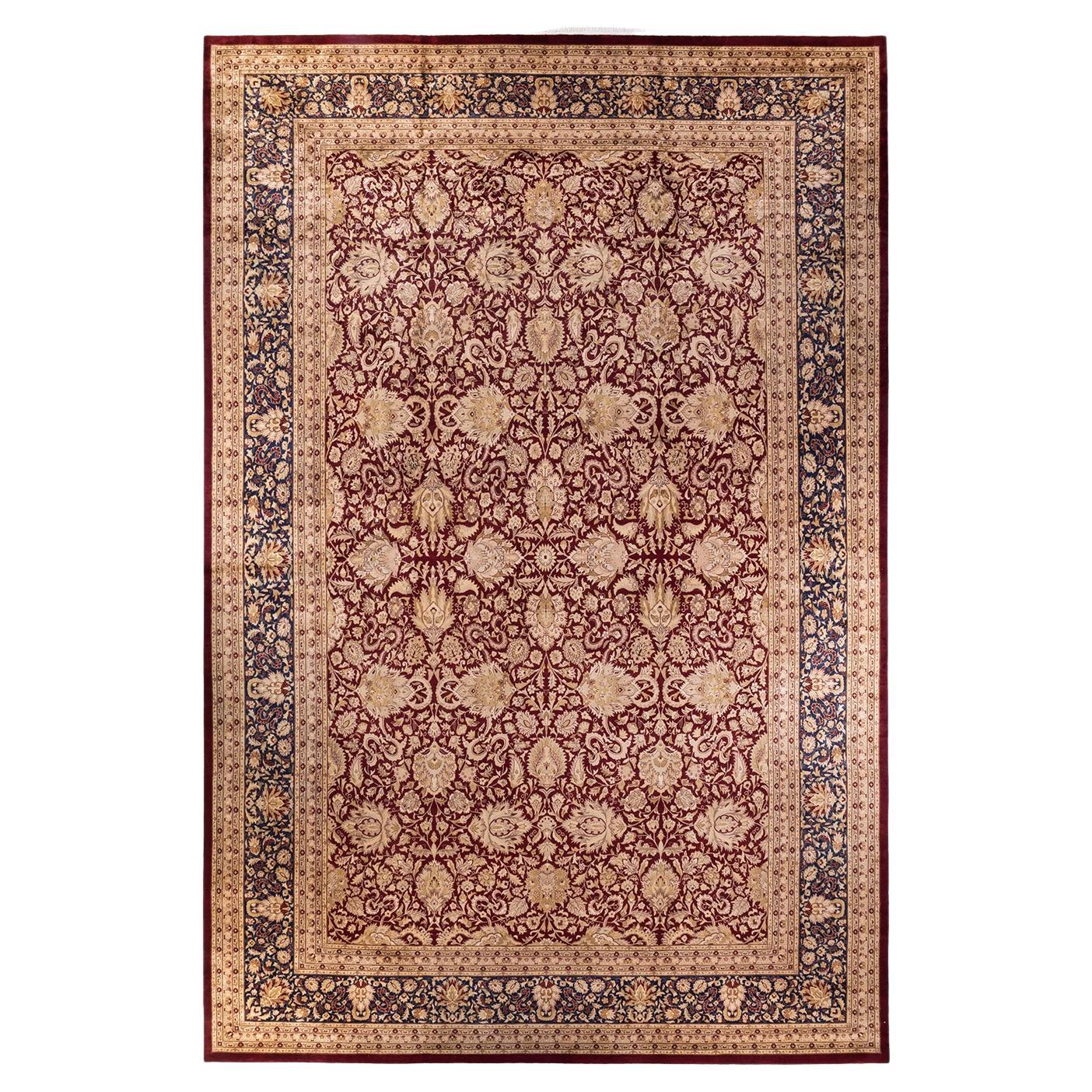 One-of-a-kind Hand Knotted Wool Mogul Red Area Rug