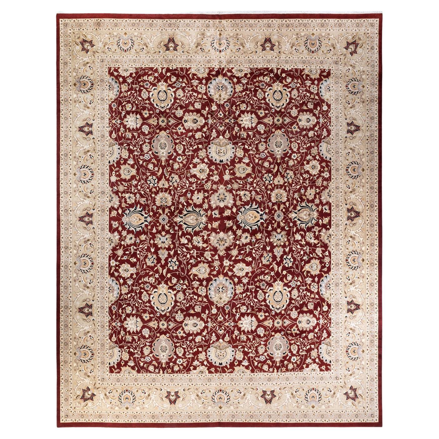 One-of-a-kind Hand Knotted Wool Mogul Red Area Rug