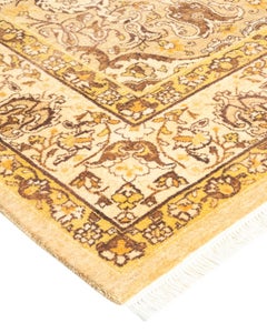 One-of-a-kind Hand Knotted Wool Mogul Yellow Area Rug
