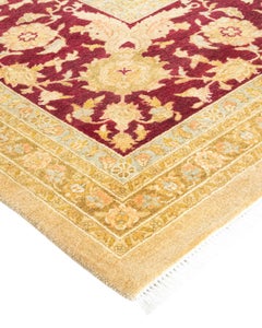 One-of-a-kind Hand Knotted Wool Mogul Yellow Area Rug