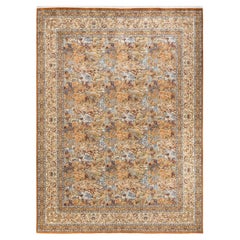 One-of-a-kind Hand Knotted Wool Mogul Yellow Area Rug