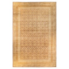 One-of-a-kind Hand Knotted Wool Mogul Yellow Area Rug