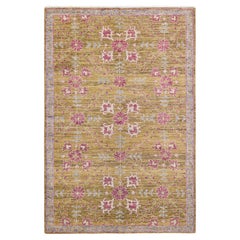 One-of-a-kind Hand Knotted Wool Oushak Green Area Rug