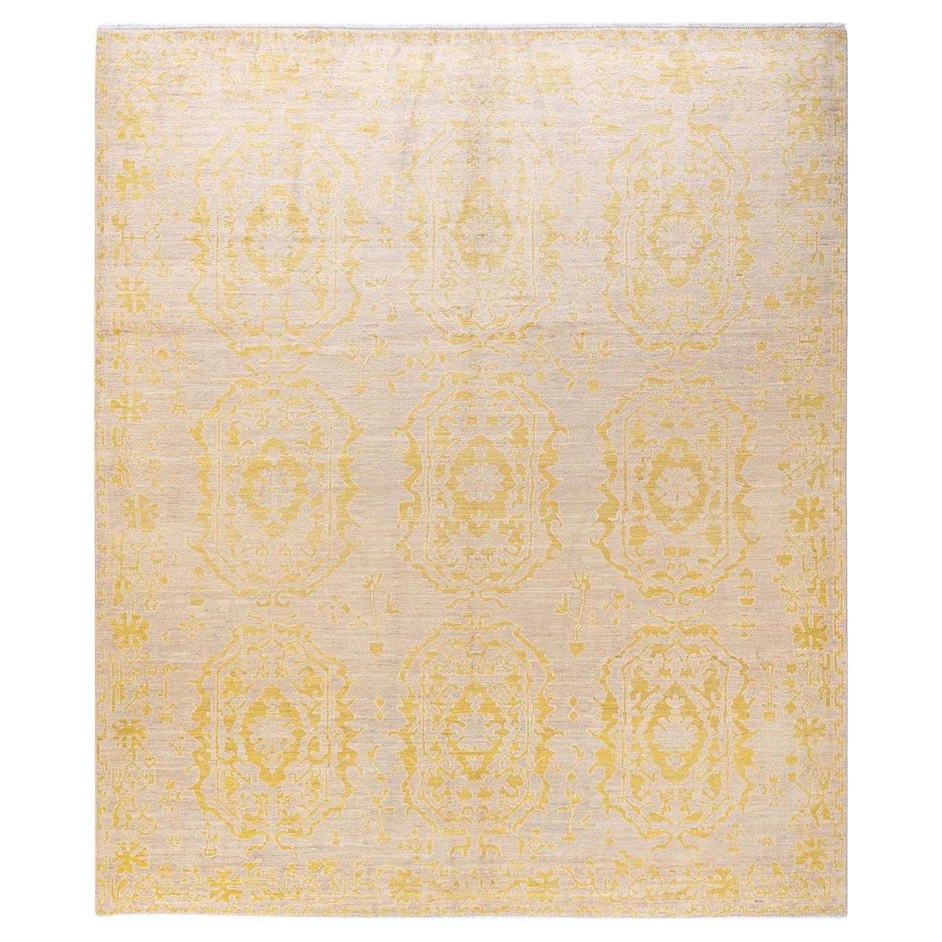 Oneofakind Hand Knotted Wool Oushak Ivory Area Rug For Sale at 1stDibs