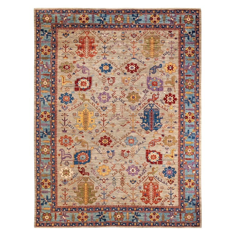 Oneofakind Hand Knotted Wool Serapi Beige Area Rug For Sale at 1stDibs