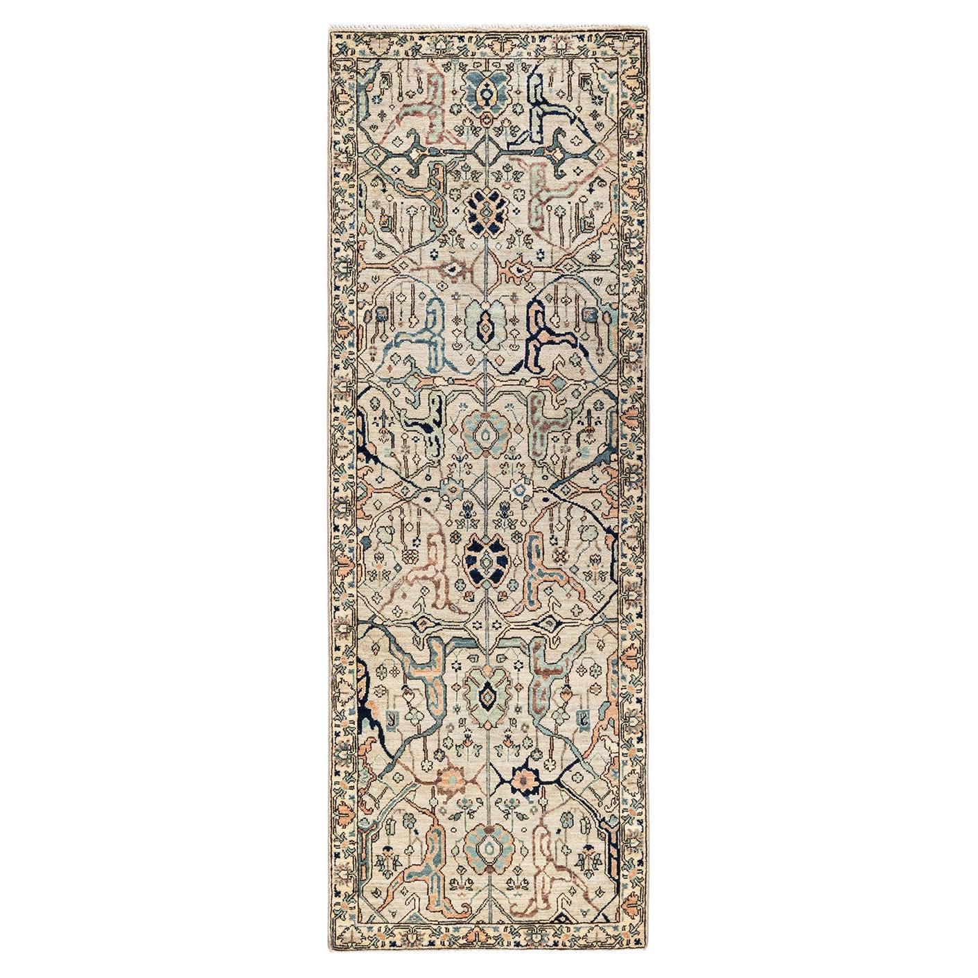 Oneofakind Hand Knotted Wool Serapi Ivory Area Rug For Sale at 1stDibs