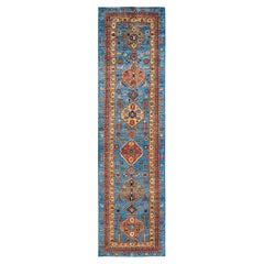One-of-a-kind Hand Knotted Wool Serapi Light Blue Area Rug
