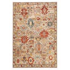 One-of-a-kind Hand Knotted Wool Serapi Light Gray Area Rug