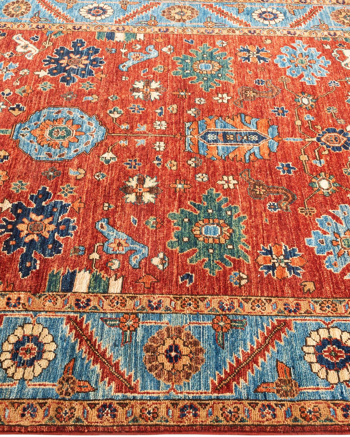 One-of-a-kind Hand Knotted Wool Serapi Orange Area Rug In New Condition In Norwalk, CT
