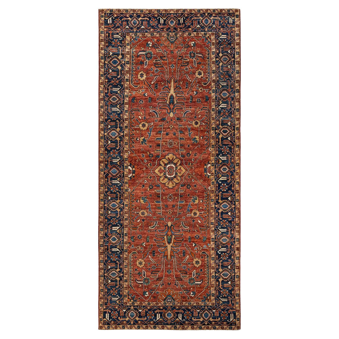 Oneofakind Hand Knotted Wool Serapi Orange Area Rug For Sale at 1stDibs