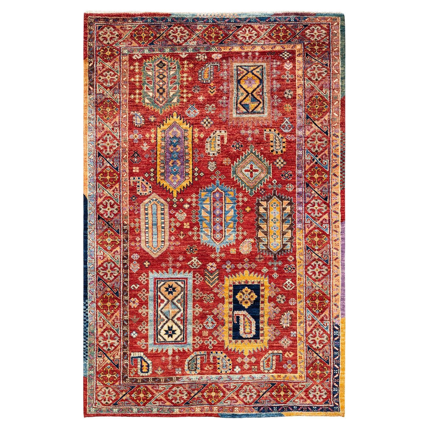 Oneofakind Hand Knotted Wool Serapi Orange Area Rug For Sale at 1stDibs