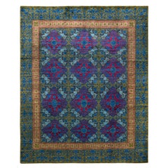 One-of-a-kind Hand Knotted Wool Suzani Green Area Rug