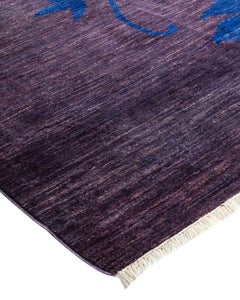 One-of-a-kind Hand Knotted Wool Suzani Purple Area Rug