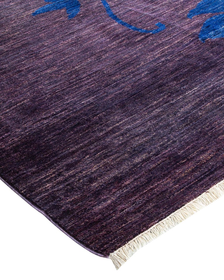 Oneofakind Hand Knotted Wool Suzani Purple Area Rug For Sale at 1stDibs