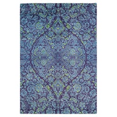 One-of-a-kind Hand Knotted Wool Suzani Purple Area Rug