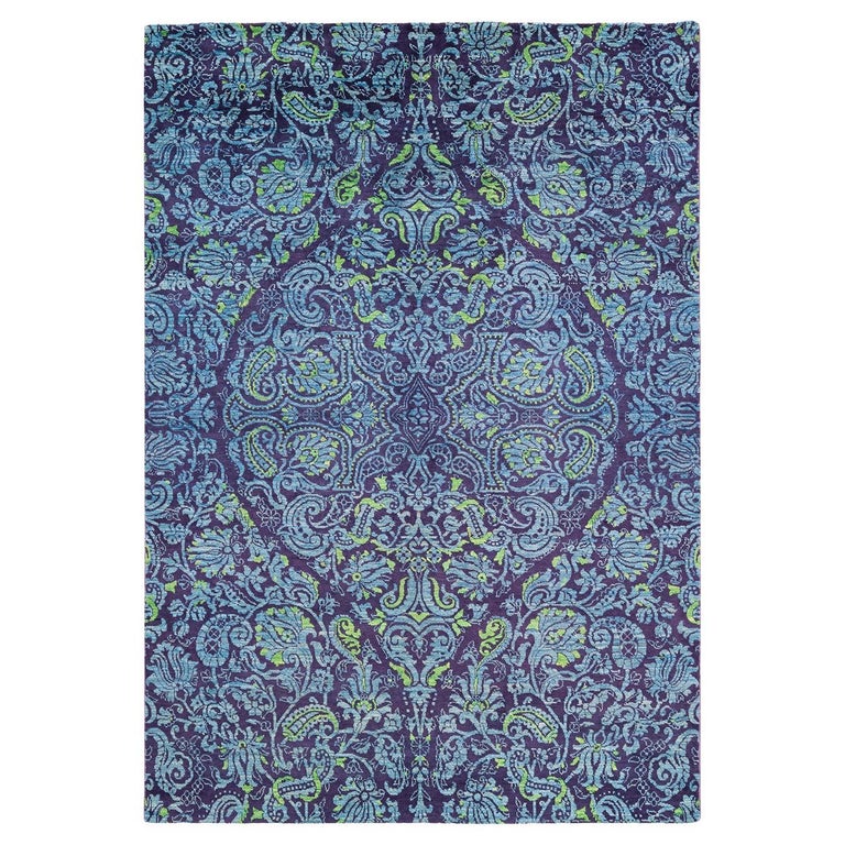 Oneofakind Hand Knotted Wool Suzani Purple Area Rug For Sale at 1stDibs