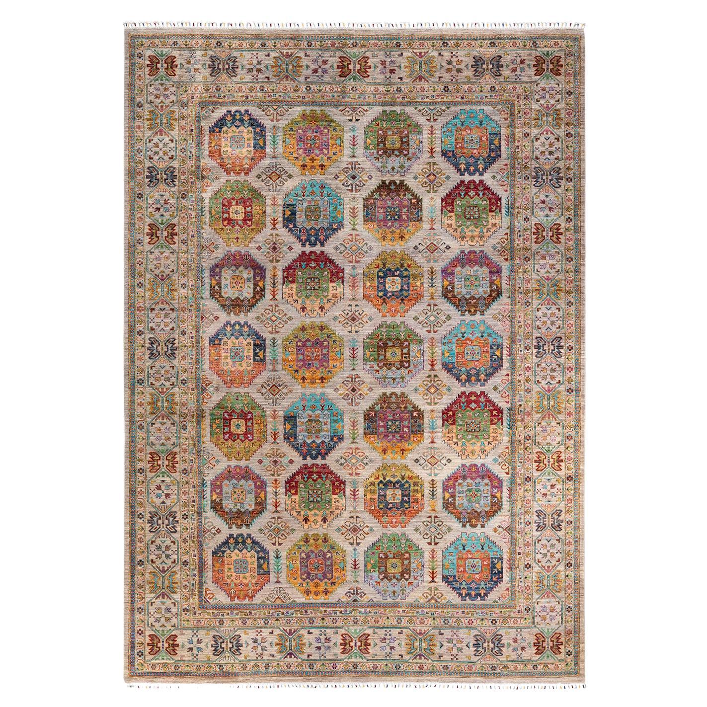 Oneofakind Hand Knotted Wool Tribal Beige Area Rug For Sale at 1stDibs