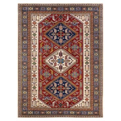 One-of-a-kind Hand Knotted Wool Tribal Ivory Area Rug