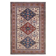 One-of-a-kind Hand Knotted Wool Tribal Ivory Area Rug