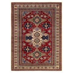 One-of-a-kind Hand Knotted Wool Tribal Ivory Area Rug