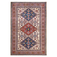 One-of-a-kind Hand Knotted Wool Tribal Ivory Area Rug