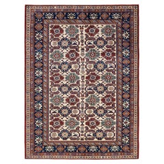 One-of-a-kind Hand Knotted Wool Tribal Ivory Area Rug