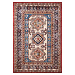 One-of-a-kind Hand Knotted Wool Tribal Ivory Area Rug