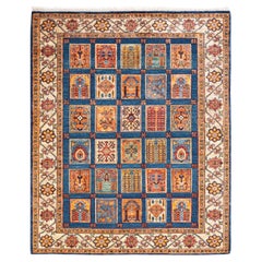 One-of-a-kind Hand Knotted Wool Tribal Orange Area Rug