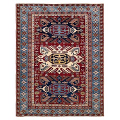 One-of-a-kind Hand Knotted Wool Tribal Orange Area Rug