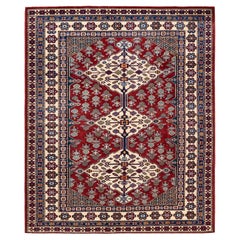 One-of-a-kind Hand Knotted Wool Tribal Orange Area Rug