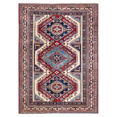 One-of-a-kind Hand Knotted Wool Tribal Orange Area Rug