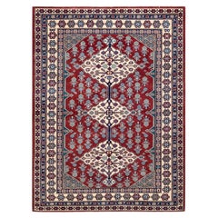 One-of-a-kind Hand Knotted Wool Tribal Orange Area Rug