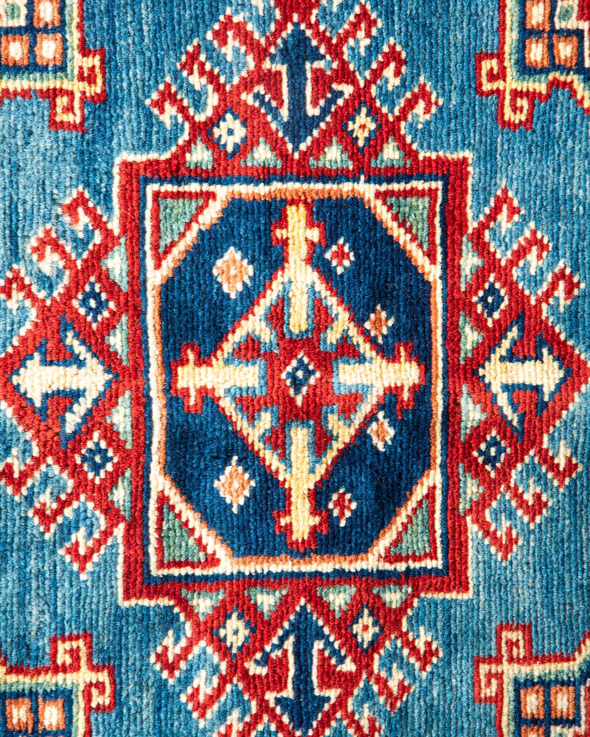 Pakistani One-of-a-kind Hand Knotted Wool Tribal Red Area Rug For Sale