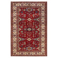 One-of-a-kind Hand Knotted Wool Tribal Red Area Rug