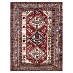 One-of-a-kind Hand Knotted Wool Tribal Red Area Rug