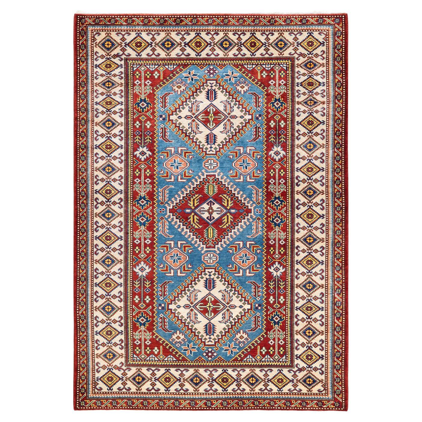 One-of-a-kind Hand Knotted Wool Tribal Red Area Rug