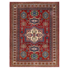 One-of-a-kind Hand Knotted Wool Tribal Red Area Rug