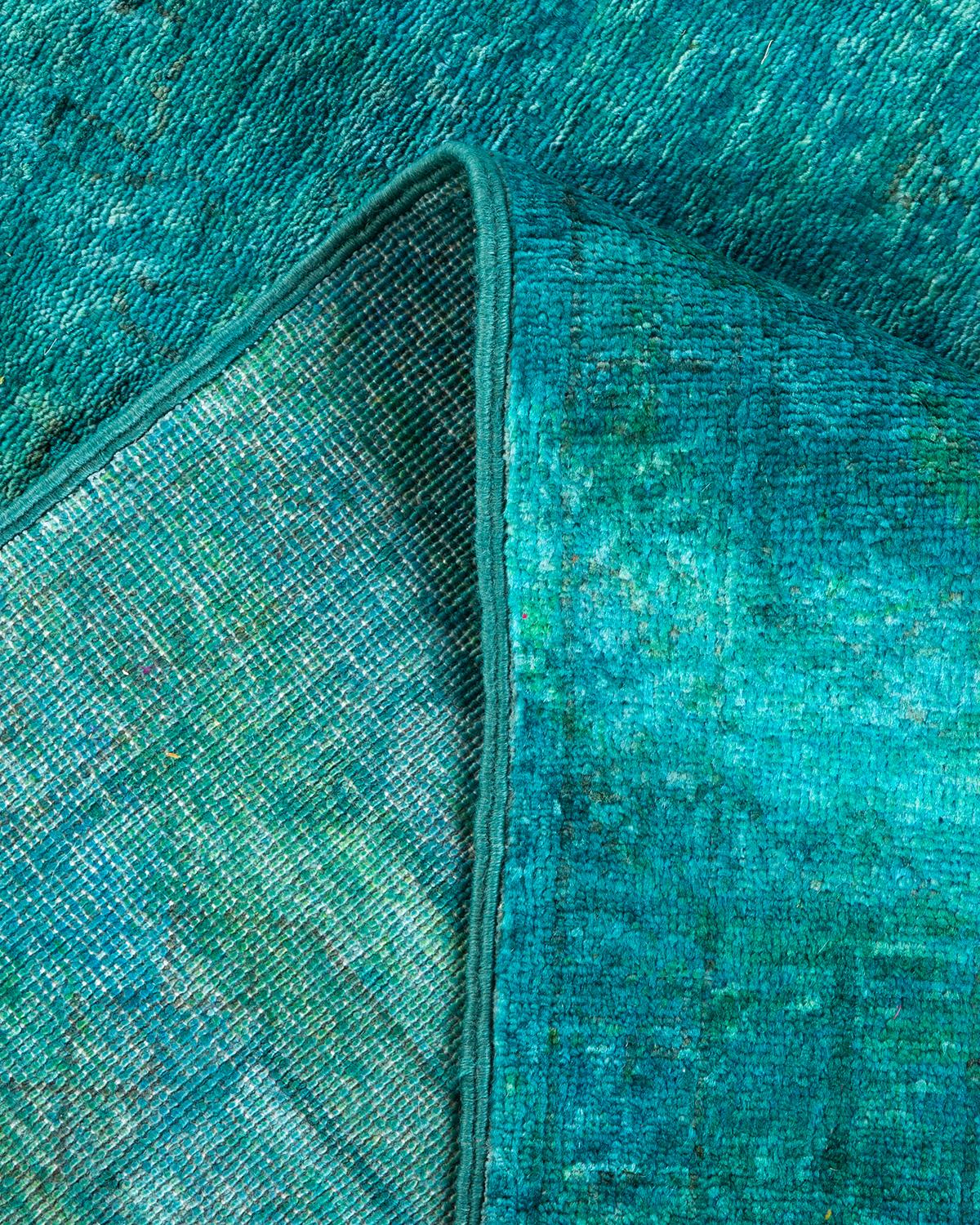 One-of-a-kind Hand Knotted Wool Vibrance Green Area Rug 1