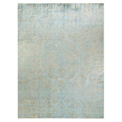 One-of-a-kind Hand Knotted Wool Vibrance Light Blue Area Rug