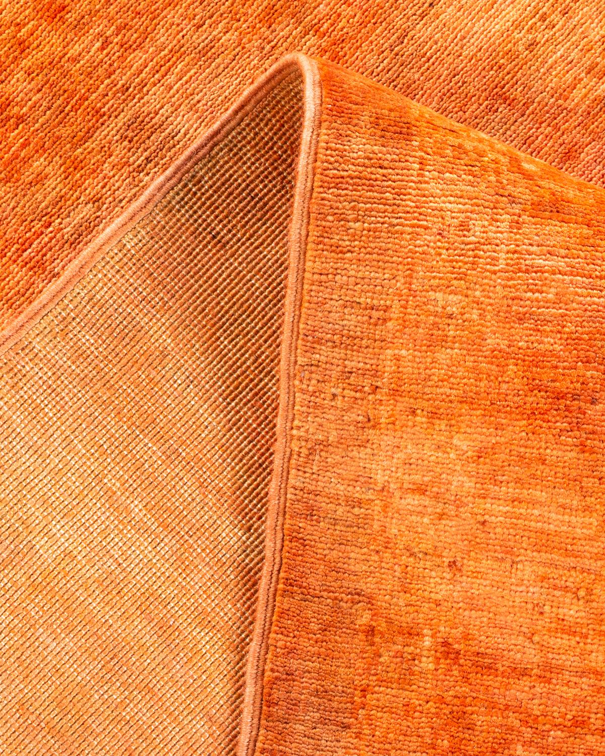 One-of-a-kind Hand Knotted Wool Vibrance Orange Area Rug 1