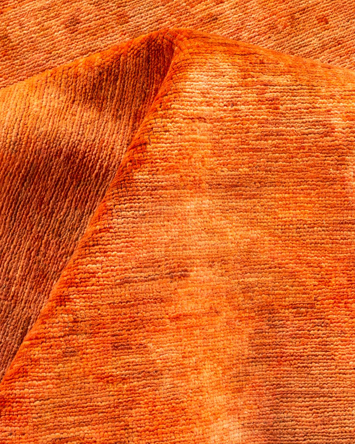 One-of-a-kind Hand Knotted Wool Vibrance Orange Area Rug 2