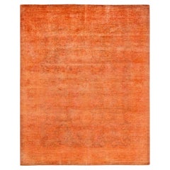 One-of-a-kind Hand Knotted Wool Vibrance Orange Area Rug