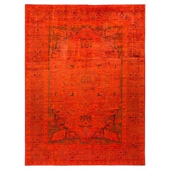One-of-a-kind Hand Knotted Wool Vibrance Orange Area Rug