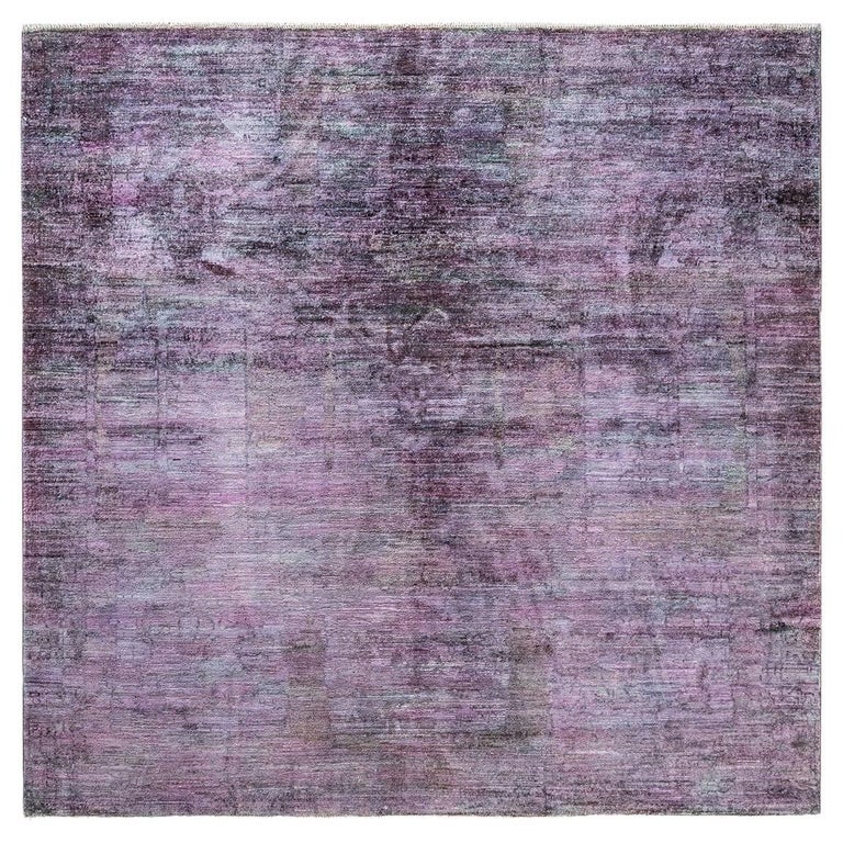 Purple Ripped Rug One-of-a-kind Hand Knotted Wool Vibrance Purple Area Rug For Sale at ...