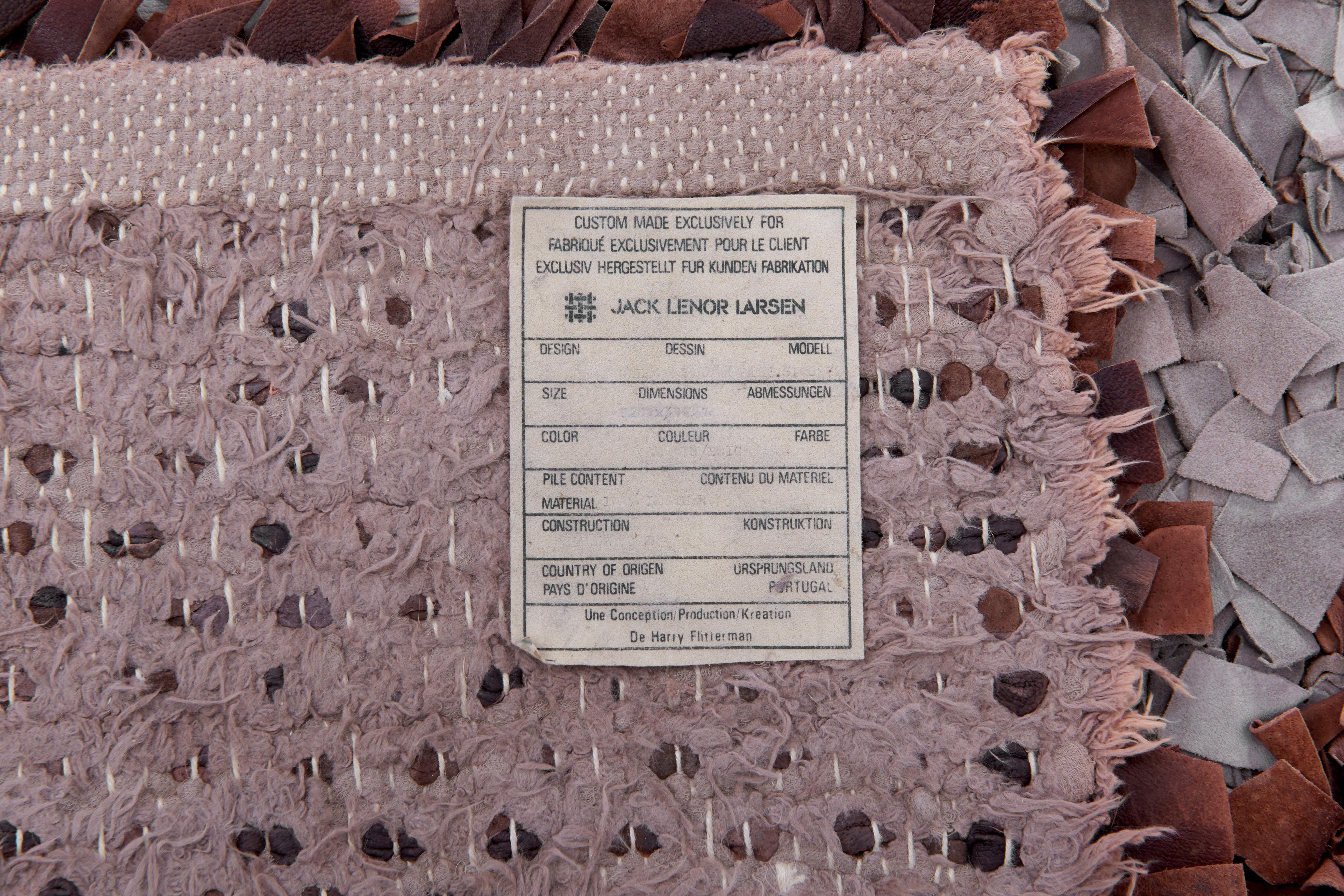 One of a kind Hand-Loomed Leather Carpet by Jack Lenor Larsen / Harry Flitterman 3