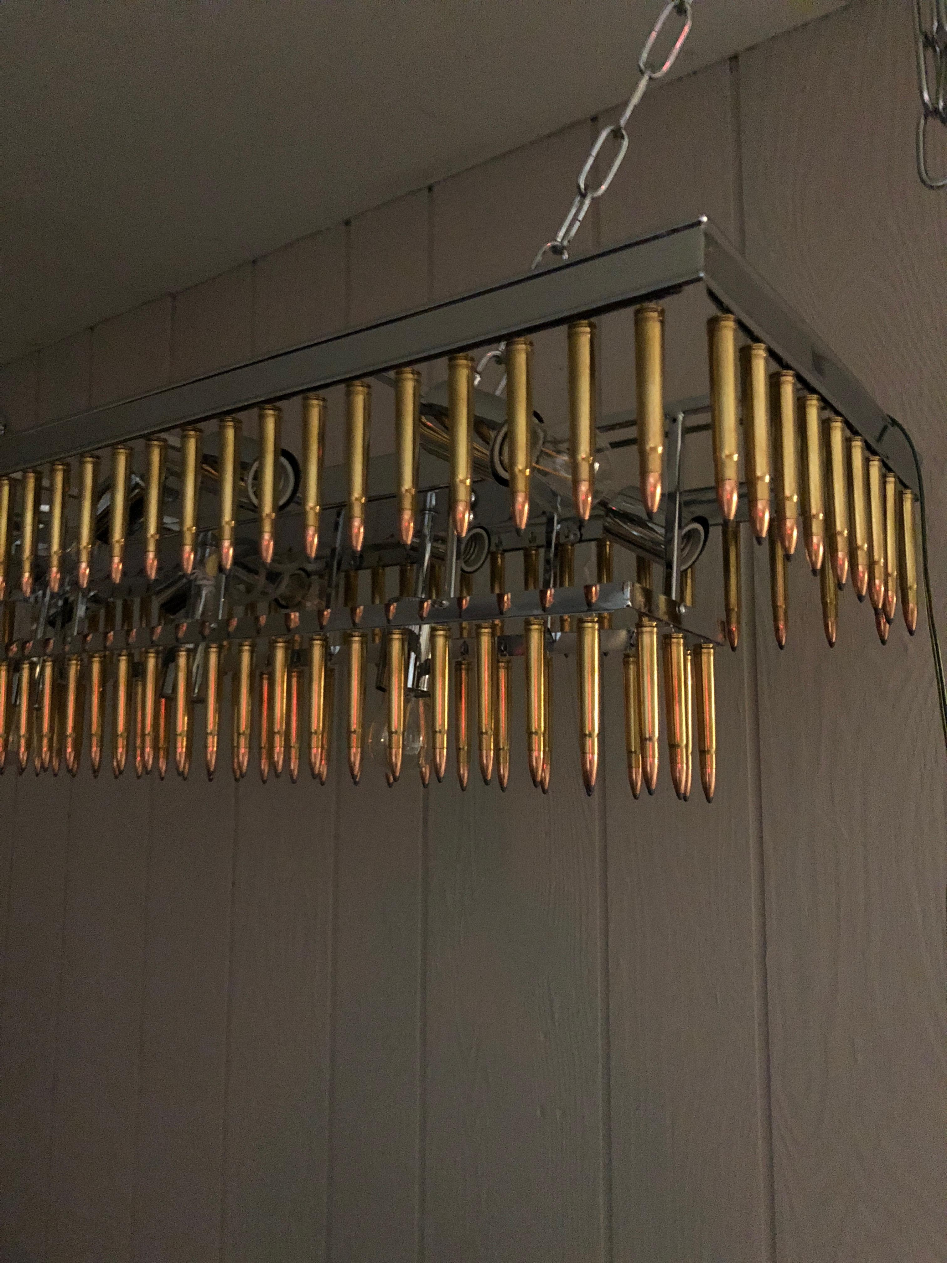 American One of a Kind Hand Made Bullet Chandelier