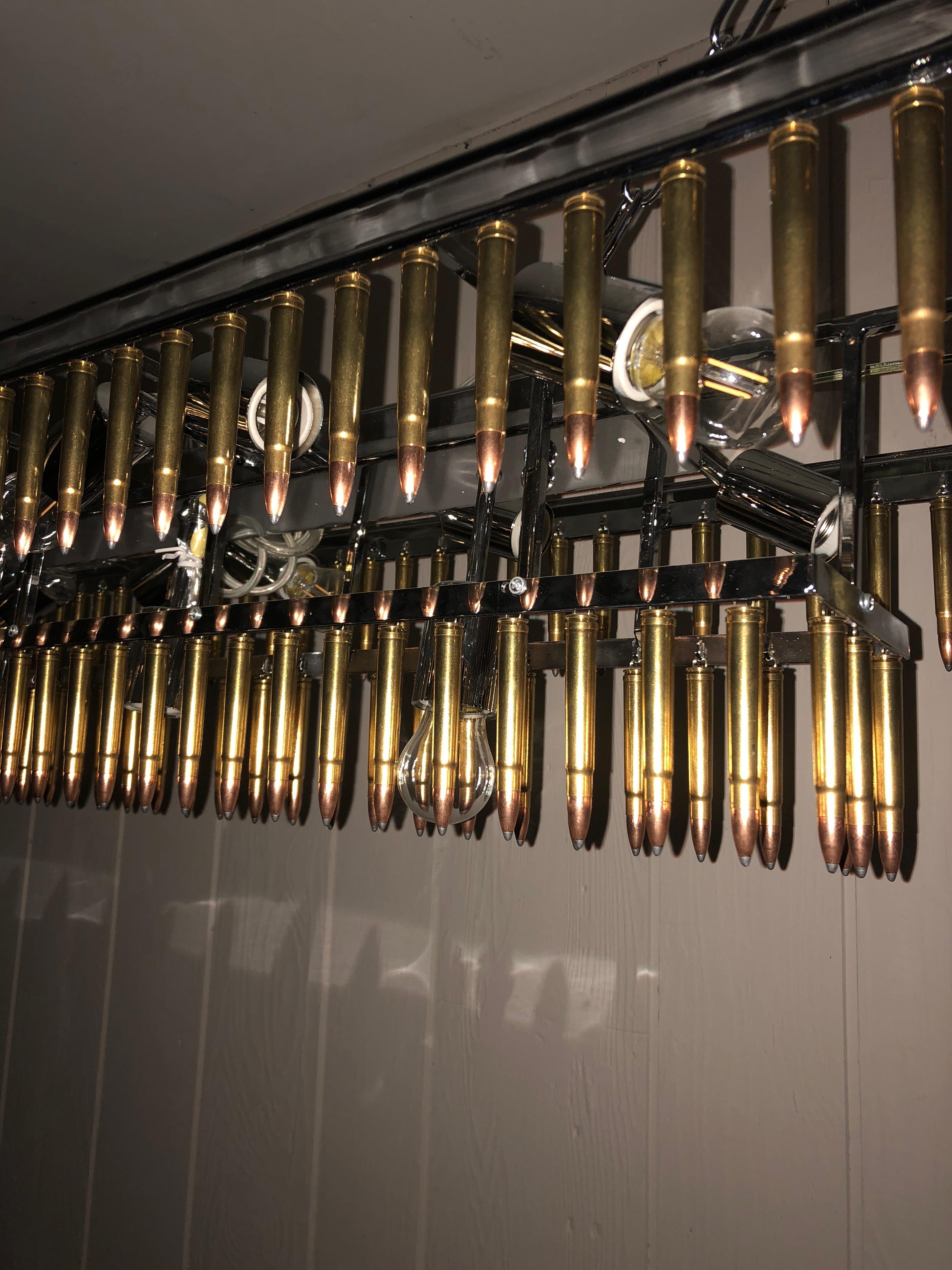 One of a Kind Hand Made Bullet Chandelier In Excellent Condition In Hopewell, NJ