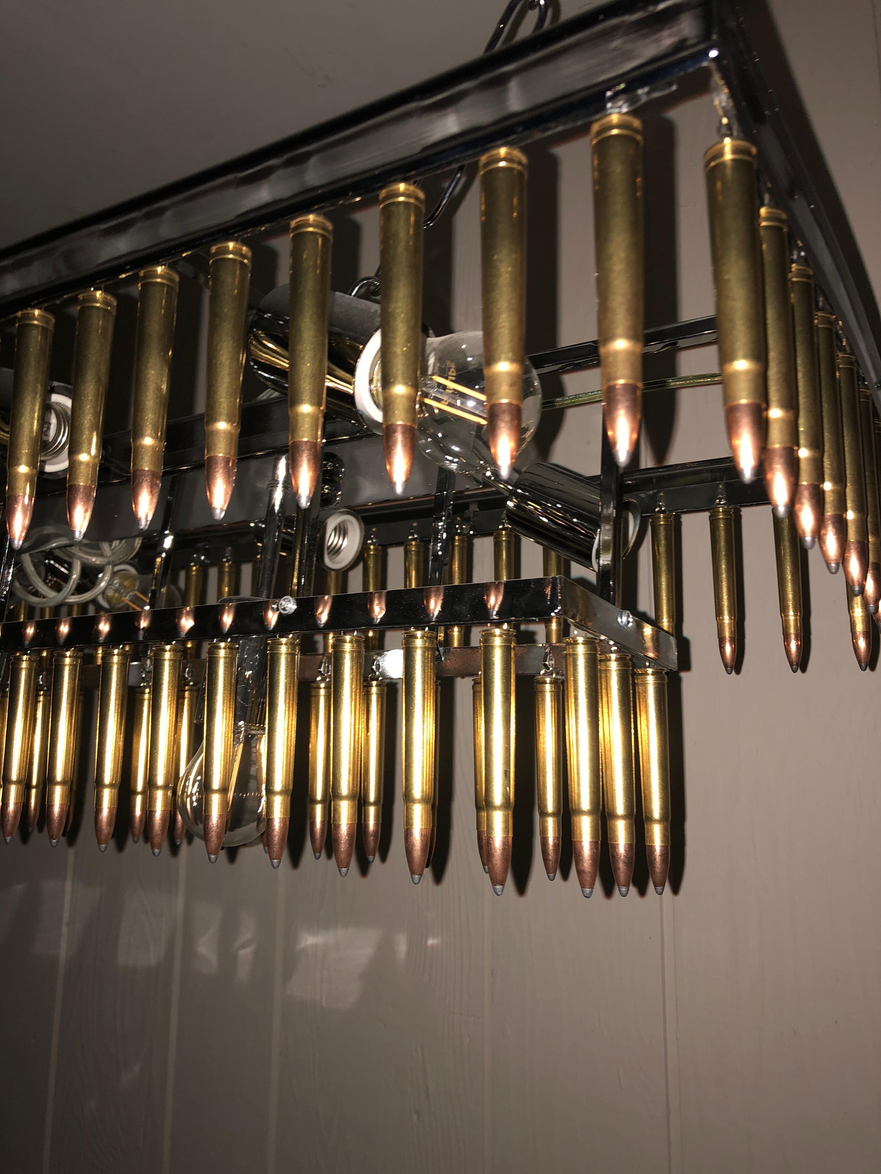 Contemporary One of a Kind Hand Made Bullet Chandelier